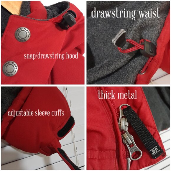 Y2k HEAVY Duck Down Waterfowl DARK RED Men's Hooded Old Navy Winter Coat XL - Picture 2 of 6